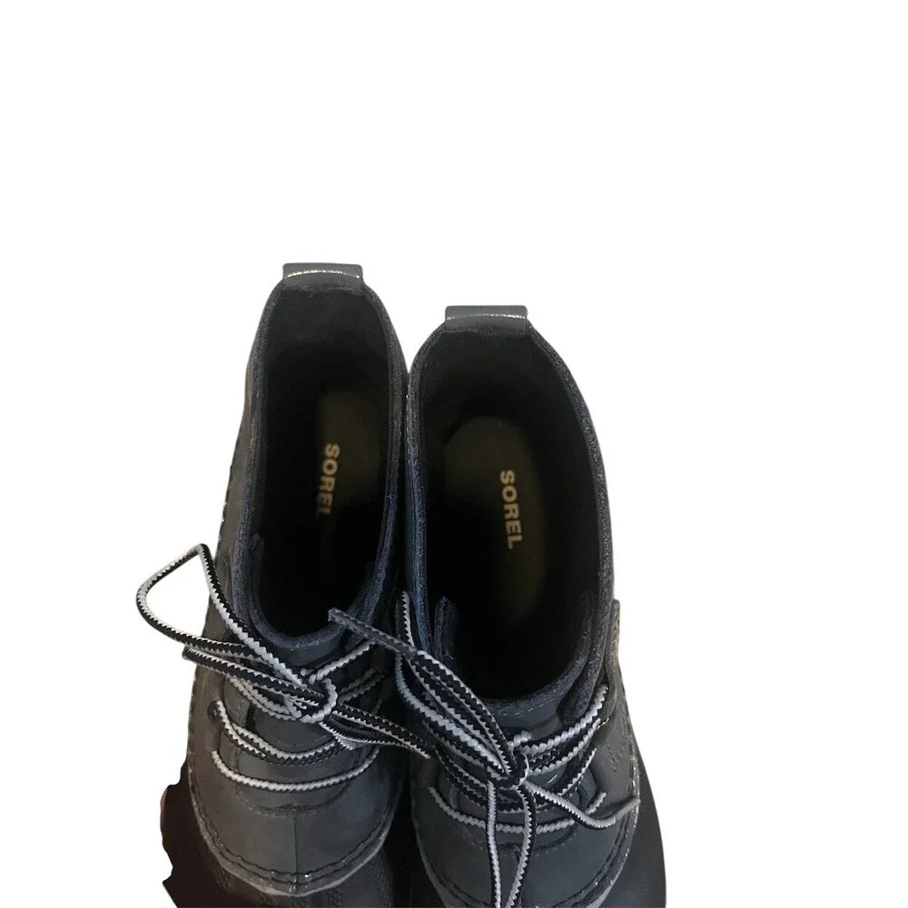 Sorel Out N About Womens Duck Boots Gray Black Lace Up Waterproof Size 9.5